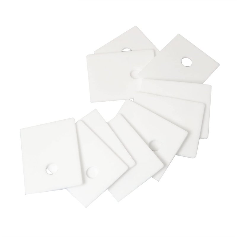 PZRT 10PCS White Ceramic Sheet High Thermal Conductivity Alumina Ceramic Sheet Ceramic Insulating Gasket 12x18x0.6MM Perforated Ceramic Transistor SCR Thyristor Insulators for IC MOS Triodes - Image 1